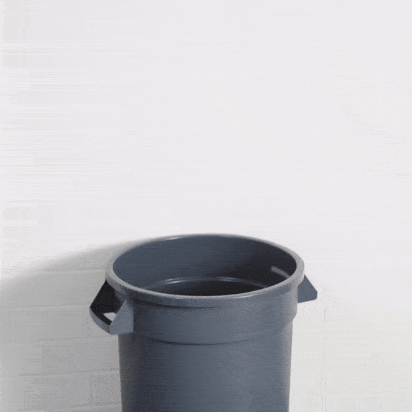 RW Clean 10 gal Gray Plastic Commercial Trash Can / Ingredient Bin - 18 1/4" x 15 3/4" x 17 1/4" - 1 count box