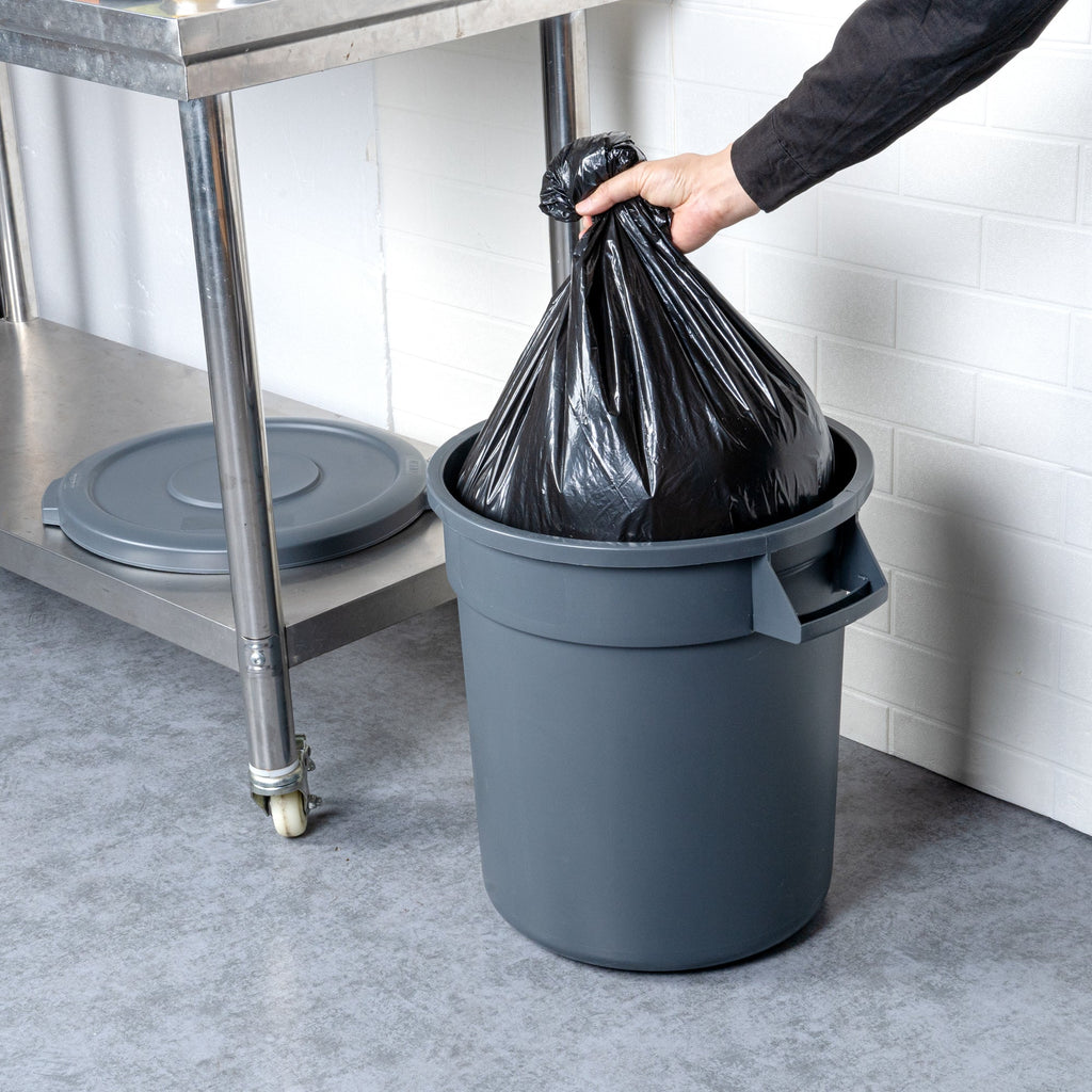 RW Clean 10 gal Gray Plastic Commercial Trash Can / Ingredient Bin - 18 1/4" x 15 3/4" x 17 1/4" - 1 count box