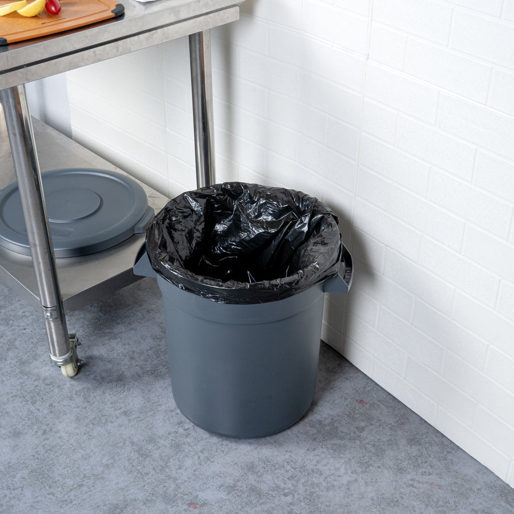 RW Clean 10 gal Gray Plastic Commercial Trash Can / Ingredient Bin - 18 1/4" x 15 3/4" x 17 1/4" - 1 count box