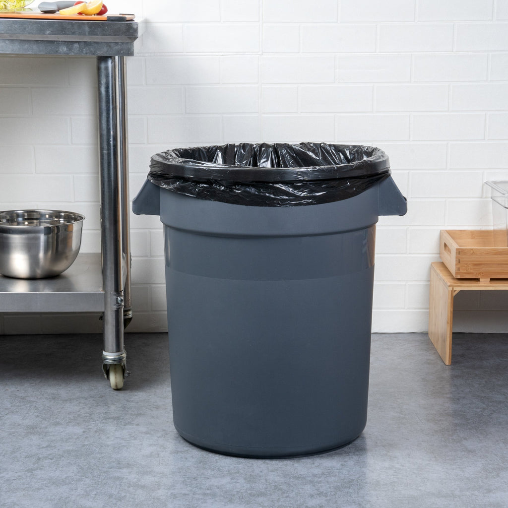 RW Clean 20 gal Gray Plastic Commercial Trash Can / Ingredient Bin - 22" x 19 1/4" x 22 3/4" - 1 count box