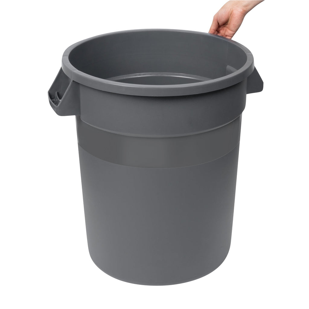 RW Clean 20 gal Gray Plastic Commercial Trash Can / Ingredient Bin - 22" x 19 1/4" x 22 3/4" - 1 count box