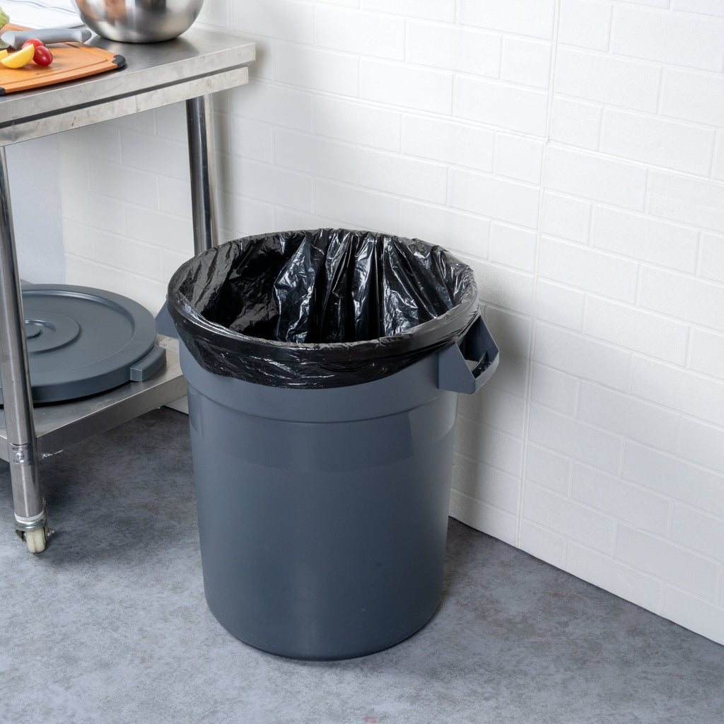 RW Clean 20 gal Gray Plastic Commercial Trash Can / Ingredient Bin - 22" x 19 1/4" x 22 3/4" - 1 count box