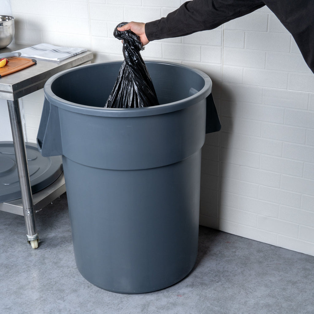 RW Clean 55 gal Gray Plastic Commercial Trash Can / Ingredient Bin - 30 3/4" x 27" x 33 1/4" - 1 count box