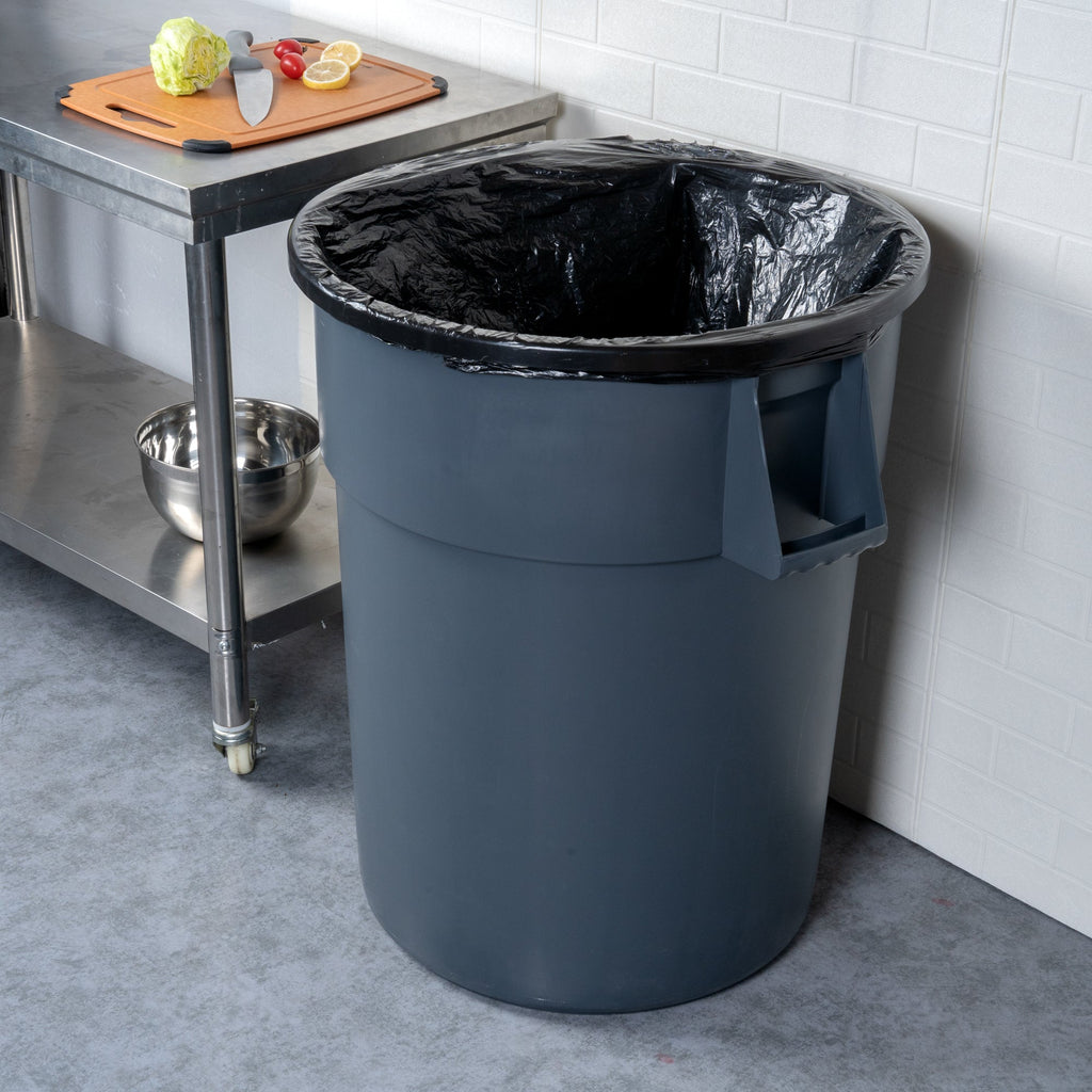 RW Clean 55 gal Gray Plastic Commercial Trash Can / Ingredient Bin - 30 3/4" x 27" x 33 1/4" - 1 count box