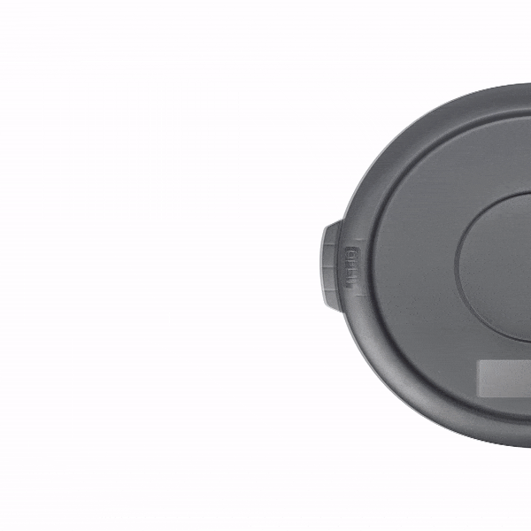 RW Clean Gray Plastic Commercial Trash Can / Ingredient Bin Lid - Fits 10 gal - 1 count box