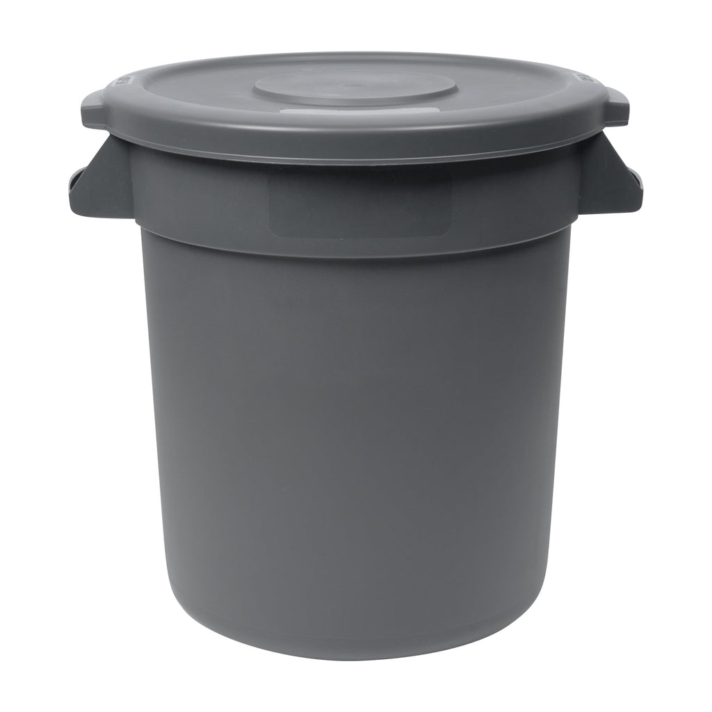 RW Clean Gray Plastic Commercial Trash Can / Ingredient Bin Lid - Fits 10 gal - 1 count box