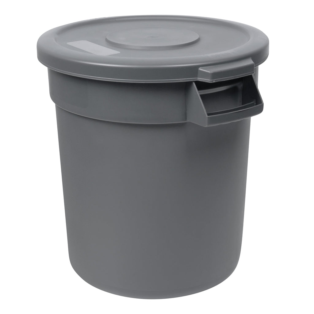 RW Clean Gray Plastic Commercial Trash Can / Ingredient Bin Lid - Fits 10 gal - 1 count box