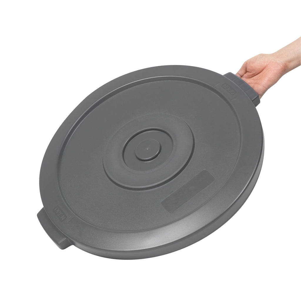 RW Clean Gray Plastic Commercial Trash Can / Ingredient Bin Lid - Fits 20 gal - 1 count box