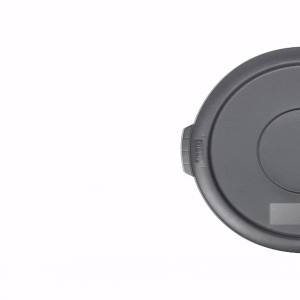 RW Clean Gray Plastic Commercial Trash Can / Ingredient Bin Lid - Fits 20 gal - 1 count box
