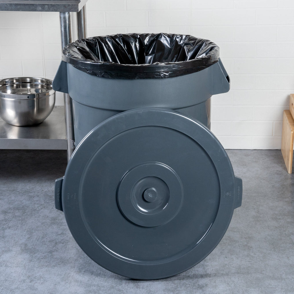 RW Clean Gray Plastic Commercial Trash Can / Ingredient Bin Lid - Fits 32 gal - 1 count box