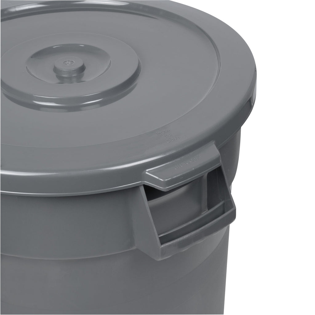 RW Clean Gray Plastic Commercial Trash Can / Ingredient Bin Lid - Fits 32 gal - 1 count box
