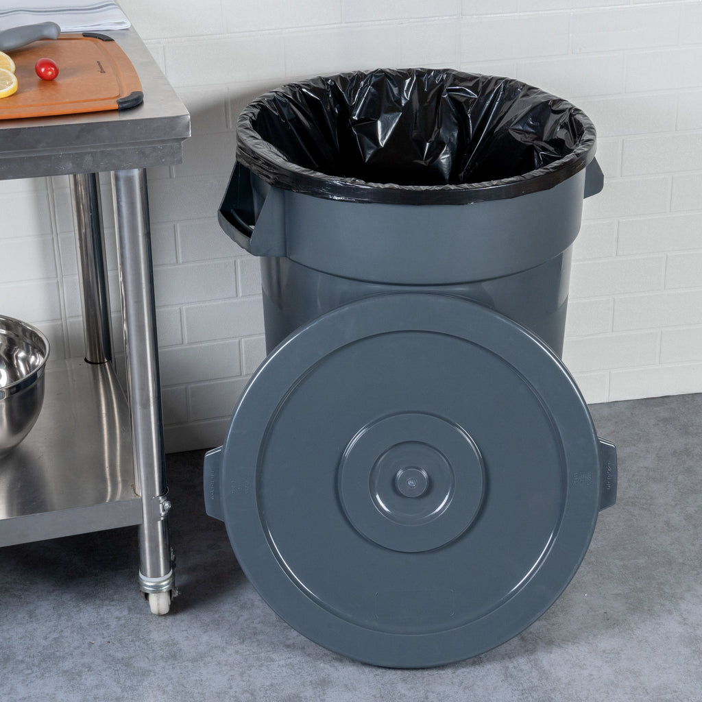 RW Clean Gray Plastic Commercial Trash Can / Ingredient Bin Lid - Fits 32 gal - 1 count box