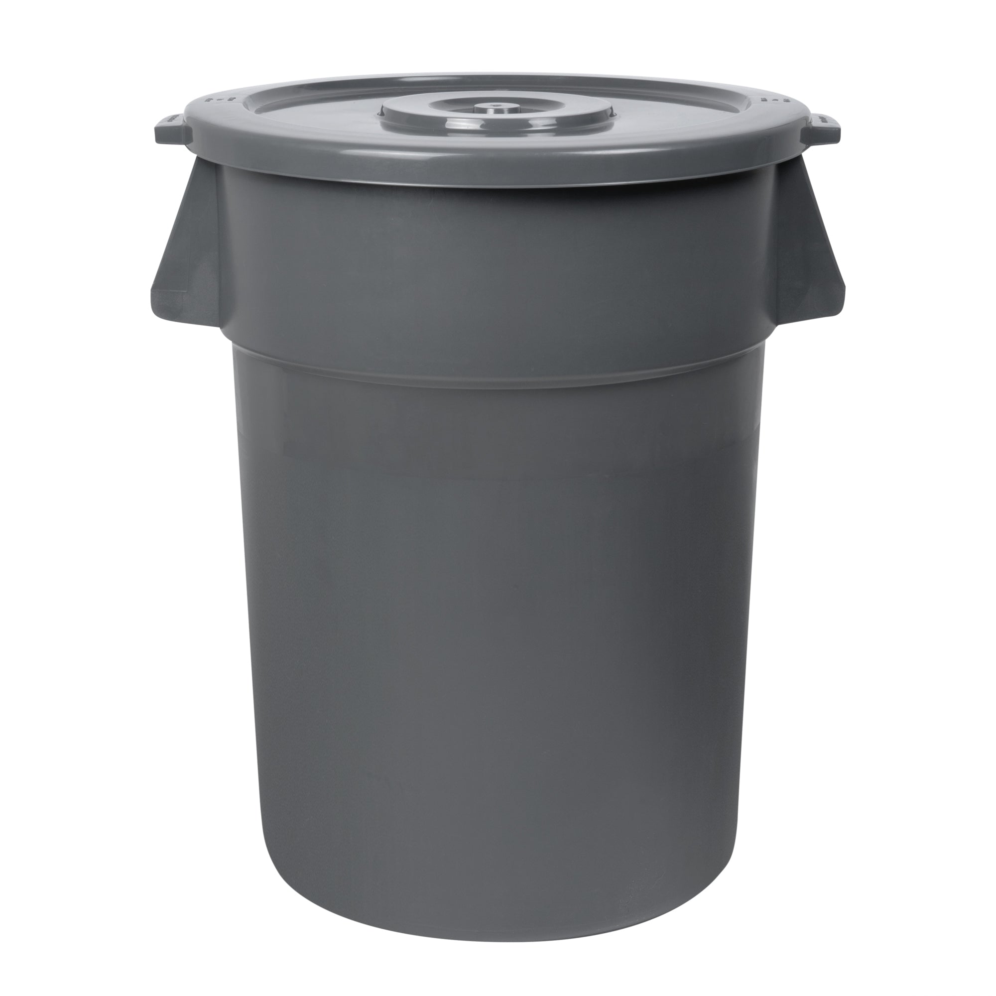 RW Clean Gray Plastic Commercial Trash Can / Ingredient Bin Lid - Fits 44 gal - 1 count box