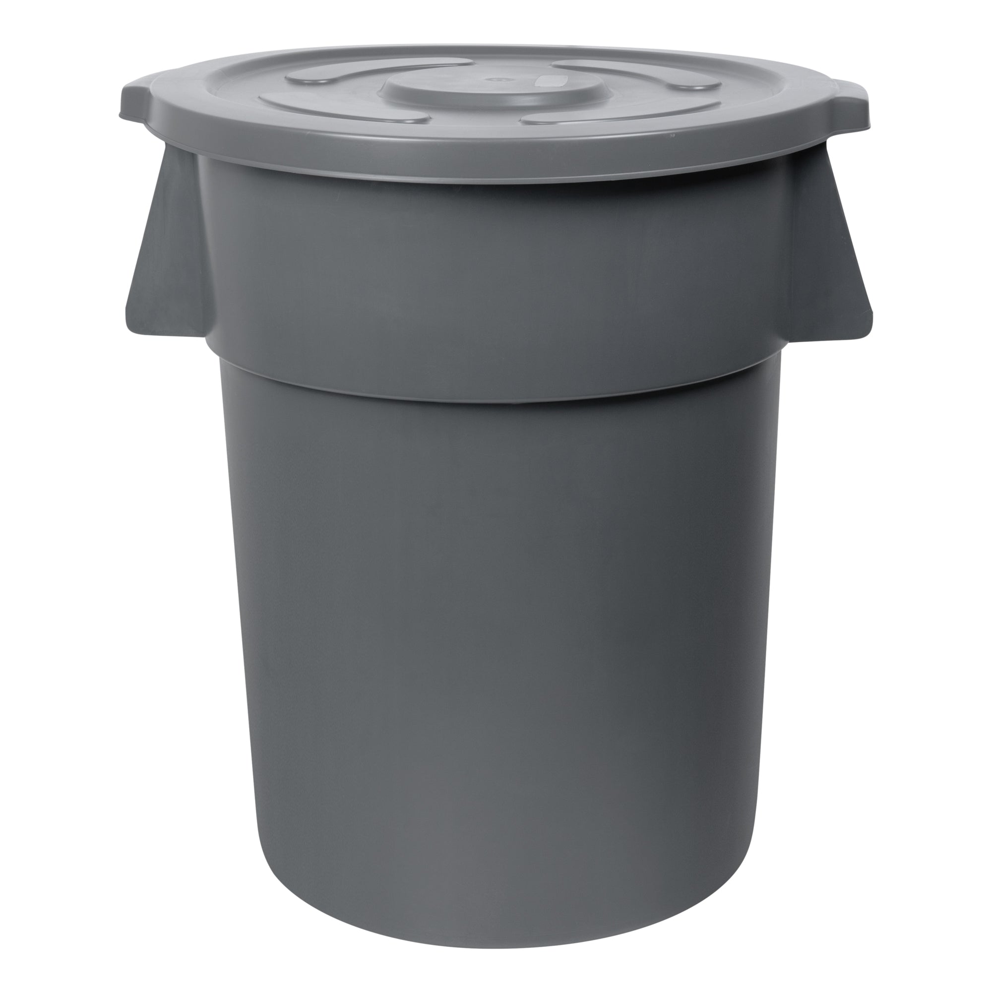 RW Clean Gray Plastic Commercial Trash Can / Ingredient Bin Lid - Fits 55 gal - 1 count box