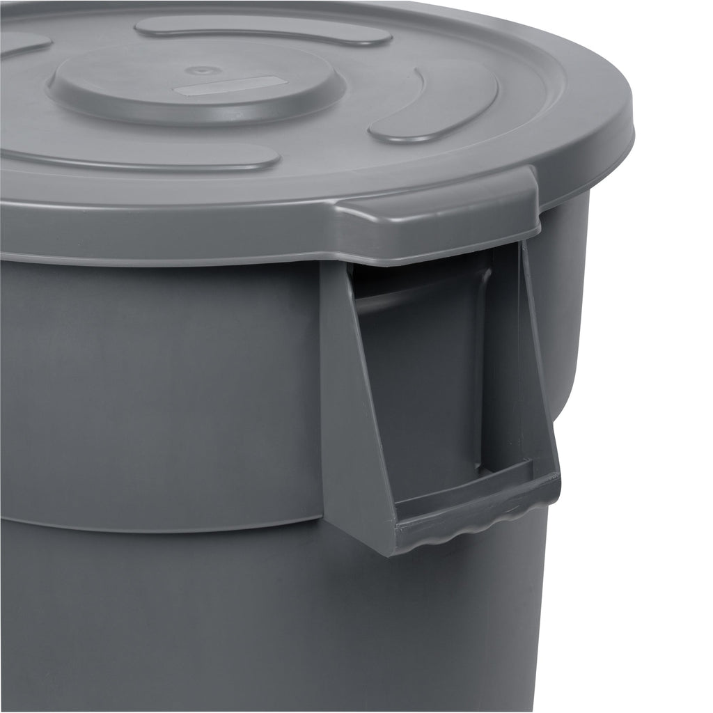 RW Clean Gray Plastic Commercial Trash Can / Ingredient Bin Lid - Fits 55 gal - 1 count box