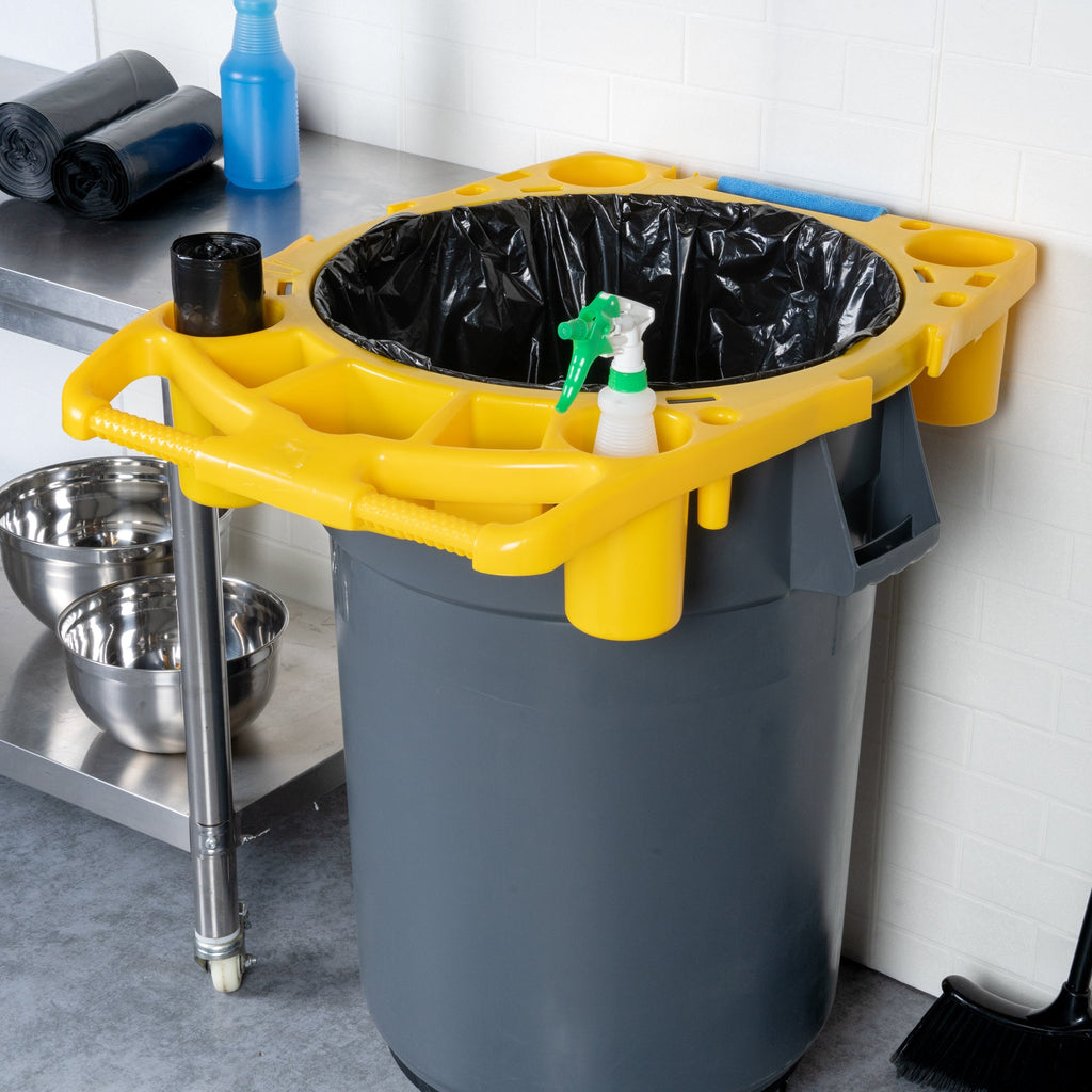 RW Clean Yellow Plastic Commercial Trash Can / Ingredient Bin Caddy - Fits 44 gal - 1 count box