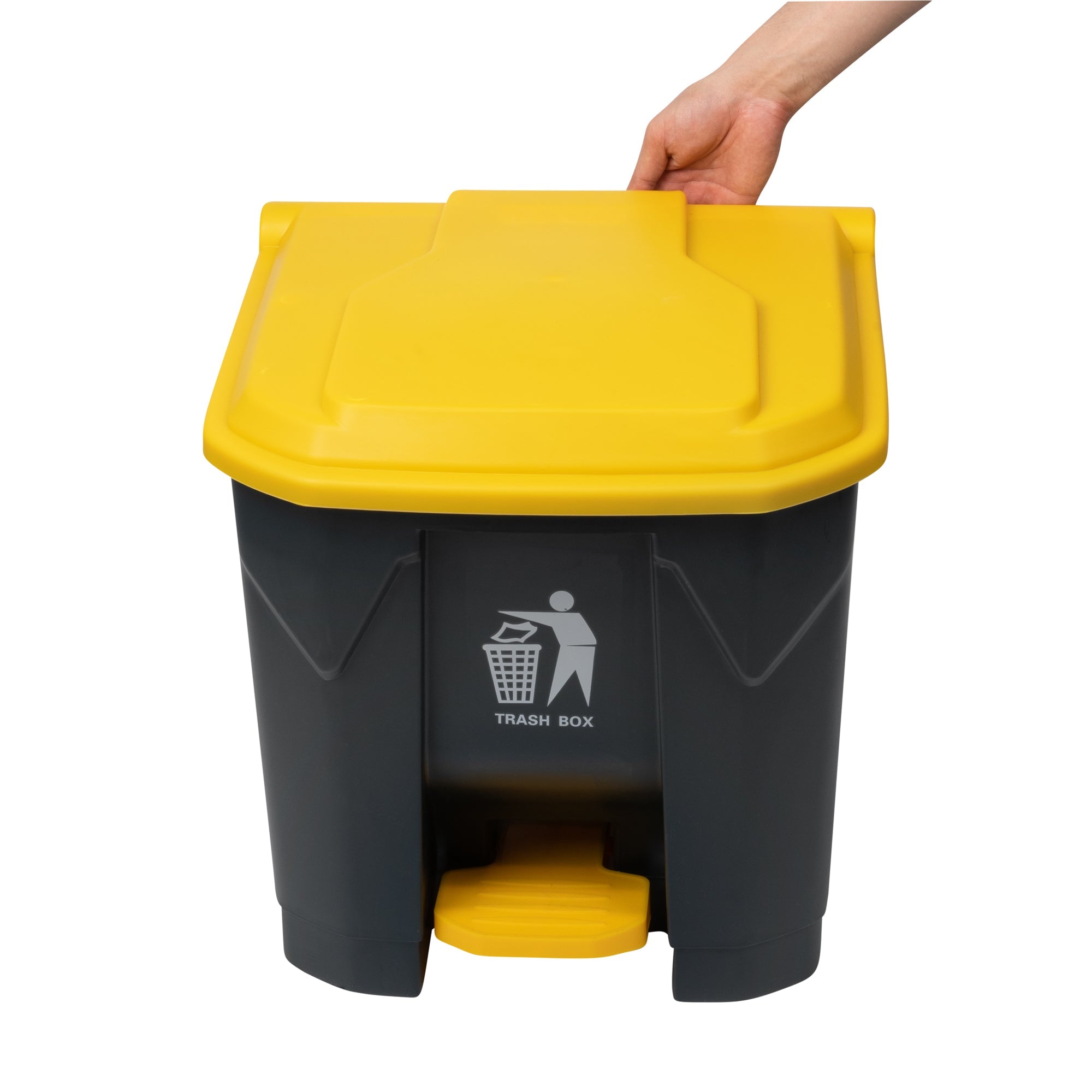 RW Clean 8 gal Dark Gray Plastic Step-On Trash Can - 17" x 15 3/4" x 17 1/4" - 1 count box