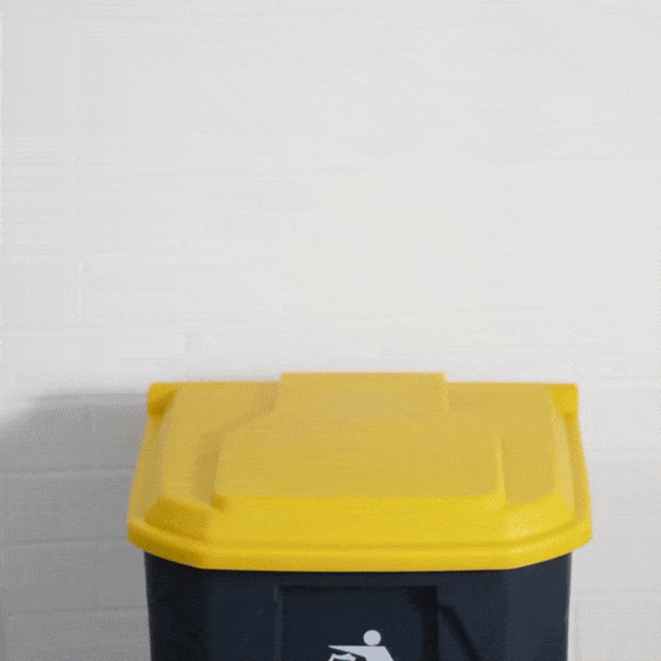 RW Clean 8 gal Dark Gray Plastic Step-On Trash Can - 17" x 15 3/4" x 17 1/4" - 1 count box