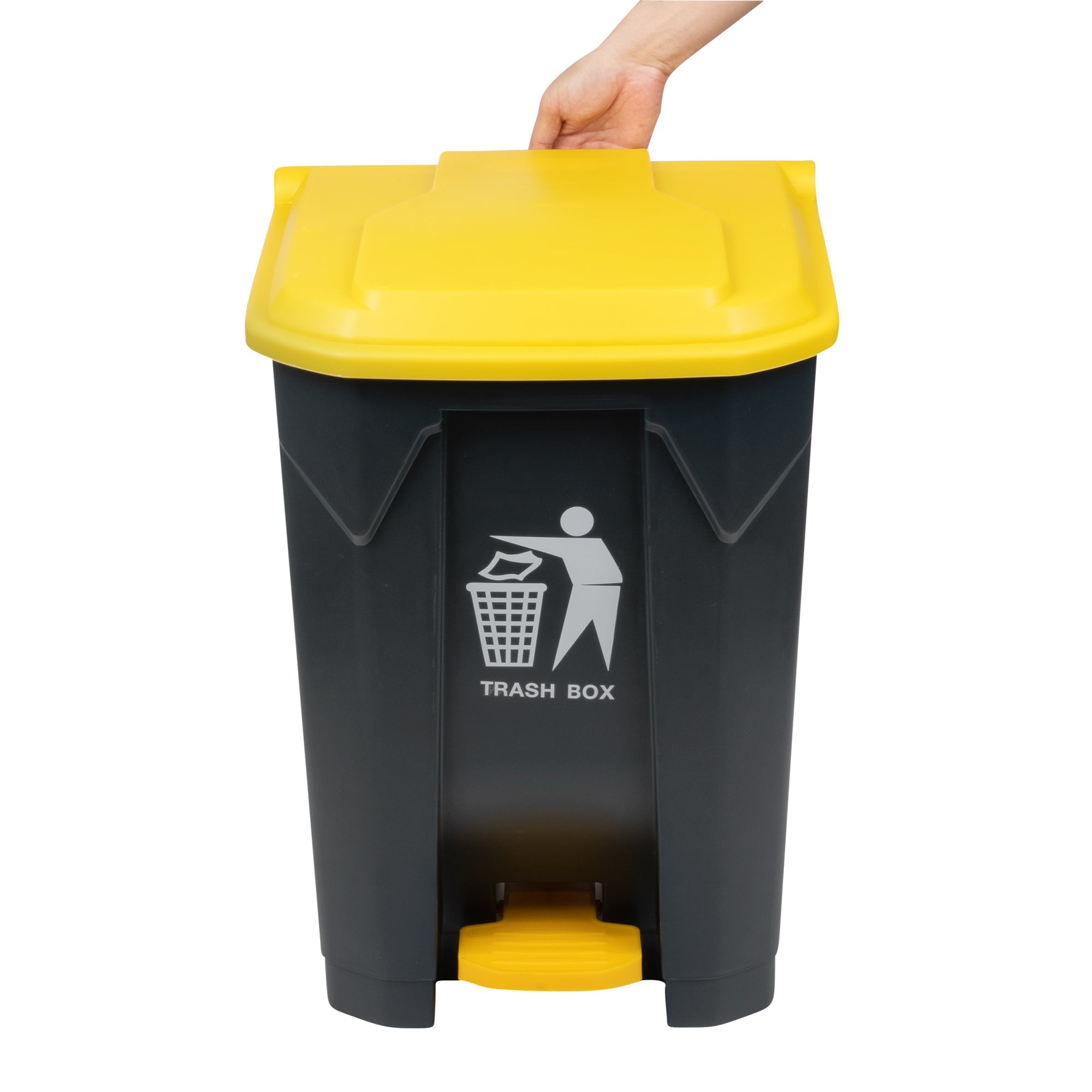 RW Clean 13 gal Dark Gray Plastic Step-On Trash Can - 17" x 15 3/4" x 23 1/2" - 1 count box