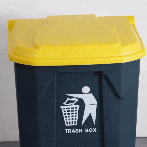 RW Clean 21 gal Dark Gray Plastic Step-On Trash Can - 19 1/2" x 17" x 28" - 1 count box