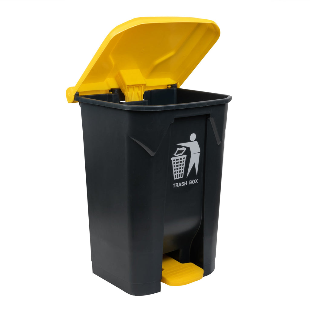 RW Clean 21 gal Dark Gray Plastic Step-On Trash Can - 19 1/2" x 17" x 28" - 1 count box