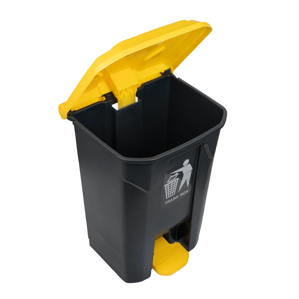 RW Clean 21 gal Dark Gray Plastic Step-On Trash Can - 19 1/2" x 17" x 28" - 1 count box