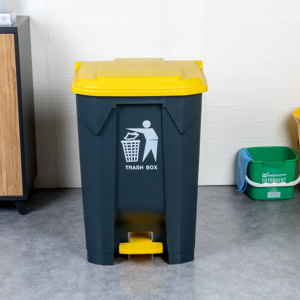 RW Clean 21 gal Dark Gray Plastic Step-On Trash Can - 19 1/2" x 17" x 28" - 1 count box
