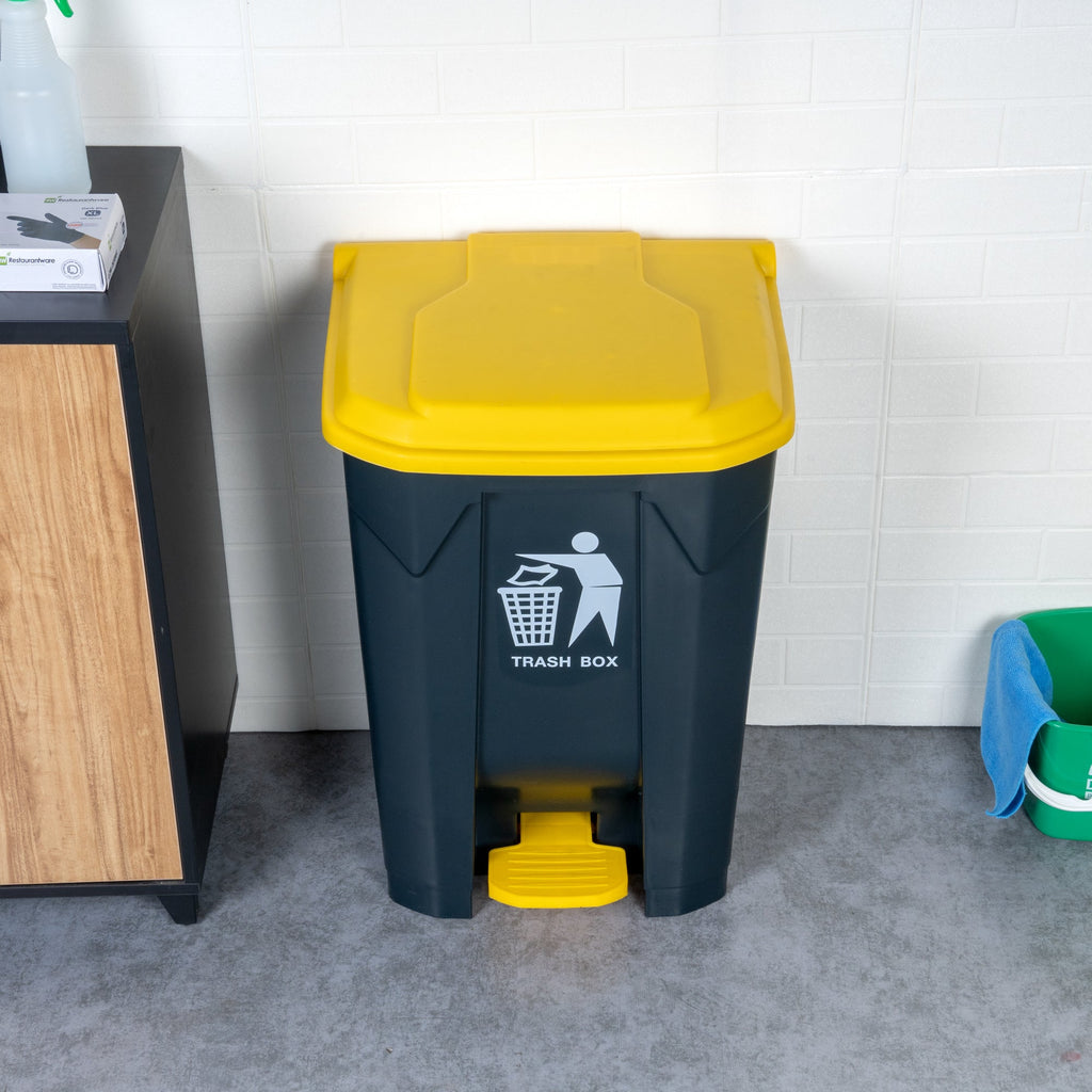 RW Clean 21 gal Dark Gray Plastic Step-On Trash Can - 19 1/2" x 17" x 28" - 1 count box