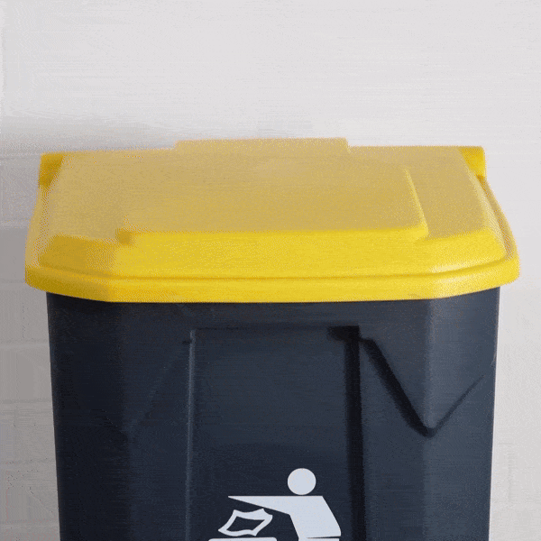 RW Clean 26 gal Dark Gray Plastic Step-On Trash Can - 19 1/2" x 18 3/4" x 33" - 1 count box
