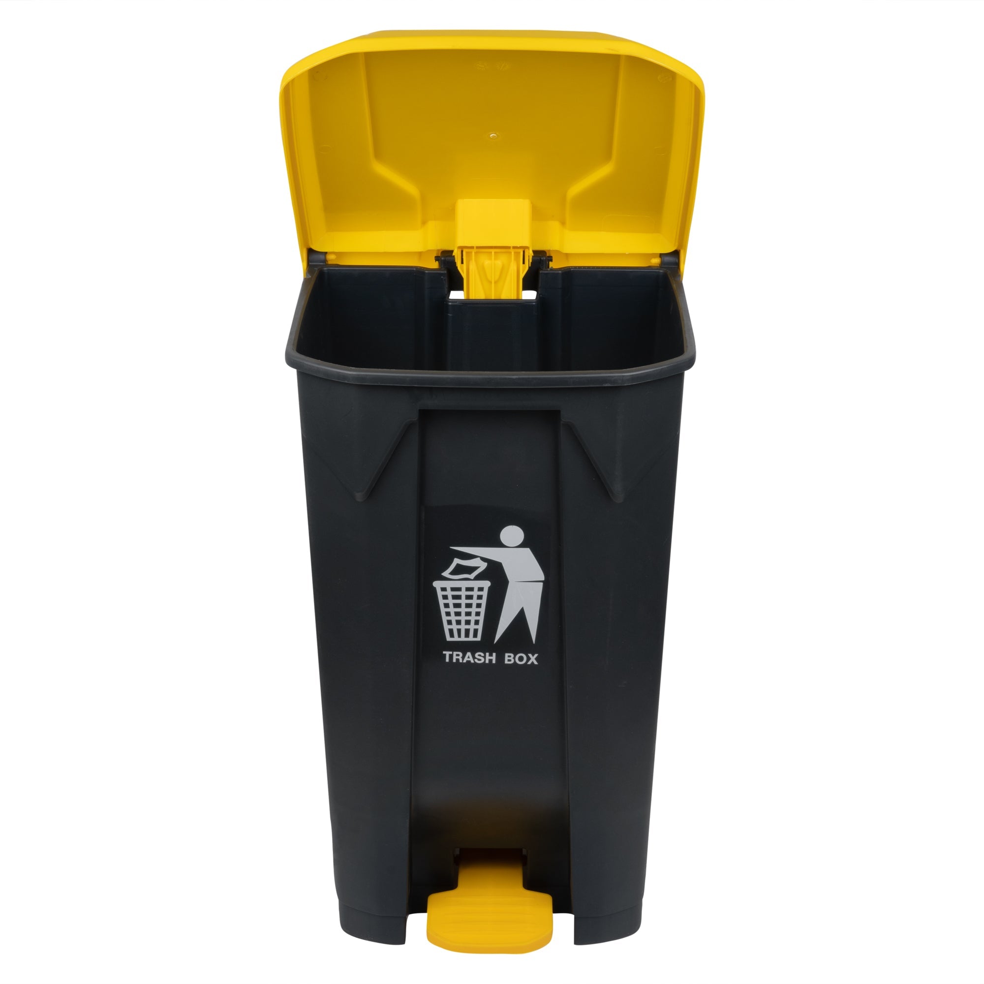 RW Clean 26 gal Dark Gray Plastic Step-On Trash Can - 19 1/2" x 18 3/4" x 33" - 1 count box