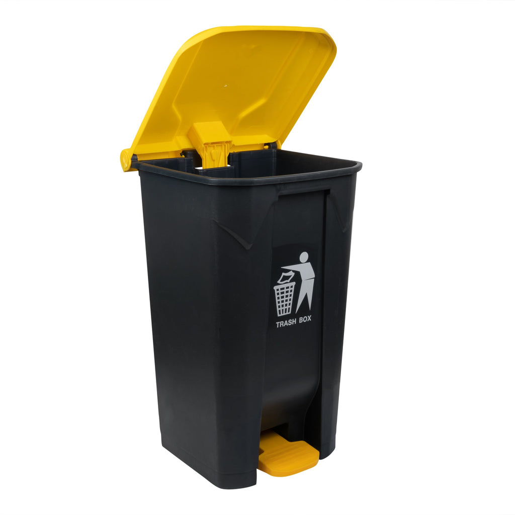 RW Clean 26 gal Dark Gray Plastic Step-On Trash Can - 19 1/2" x 18 3/4" x 33" - 1 count box