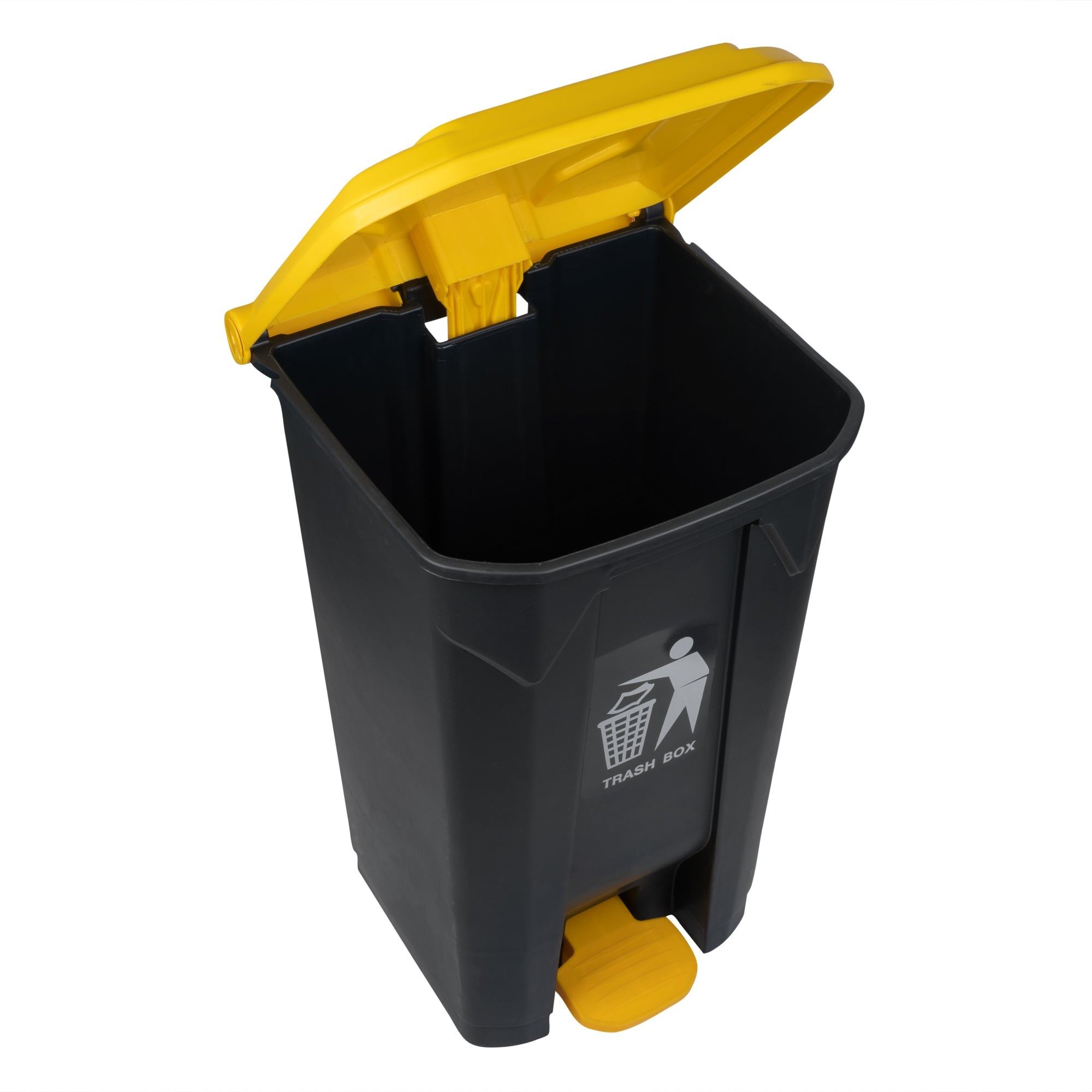 RW Clean 26 gal Dark Gray Plastic Step-On Trash Can - 19 1/2" x 18 3/4" x 33" - 1 count box