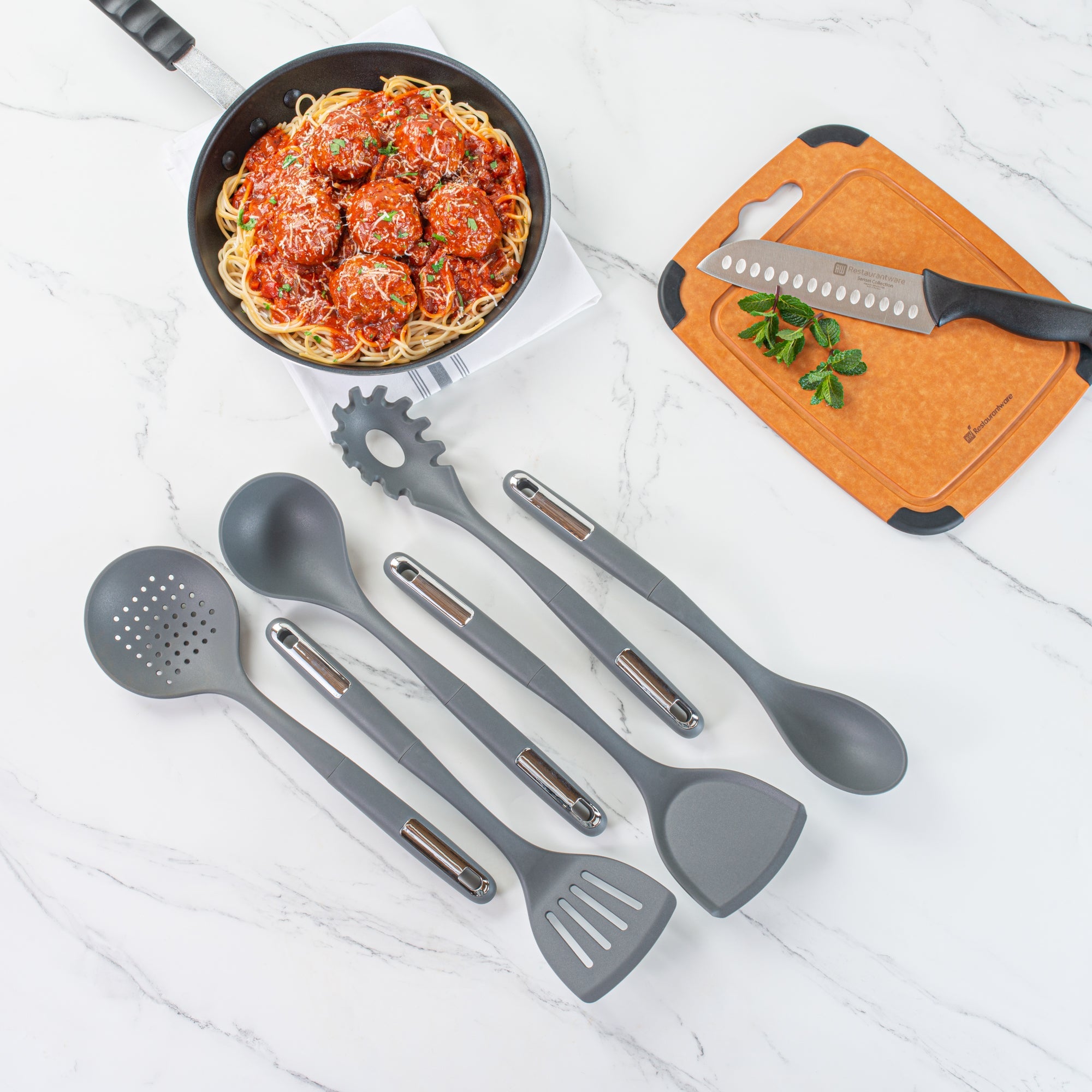 Met Lux Dark Gray Silicone Cooking Utensil Set - 6-Piece - 1 count box