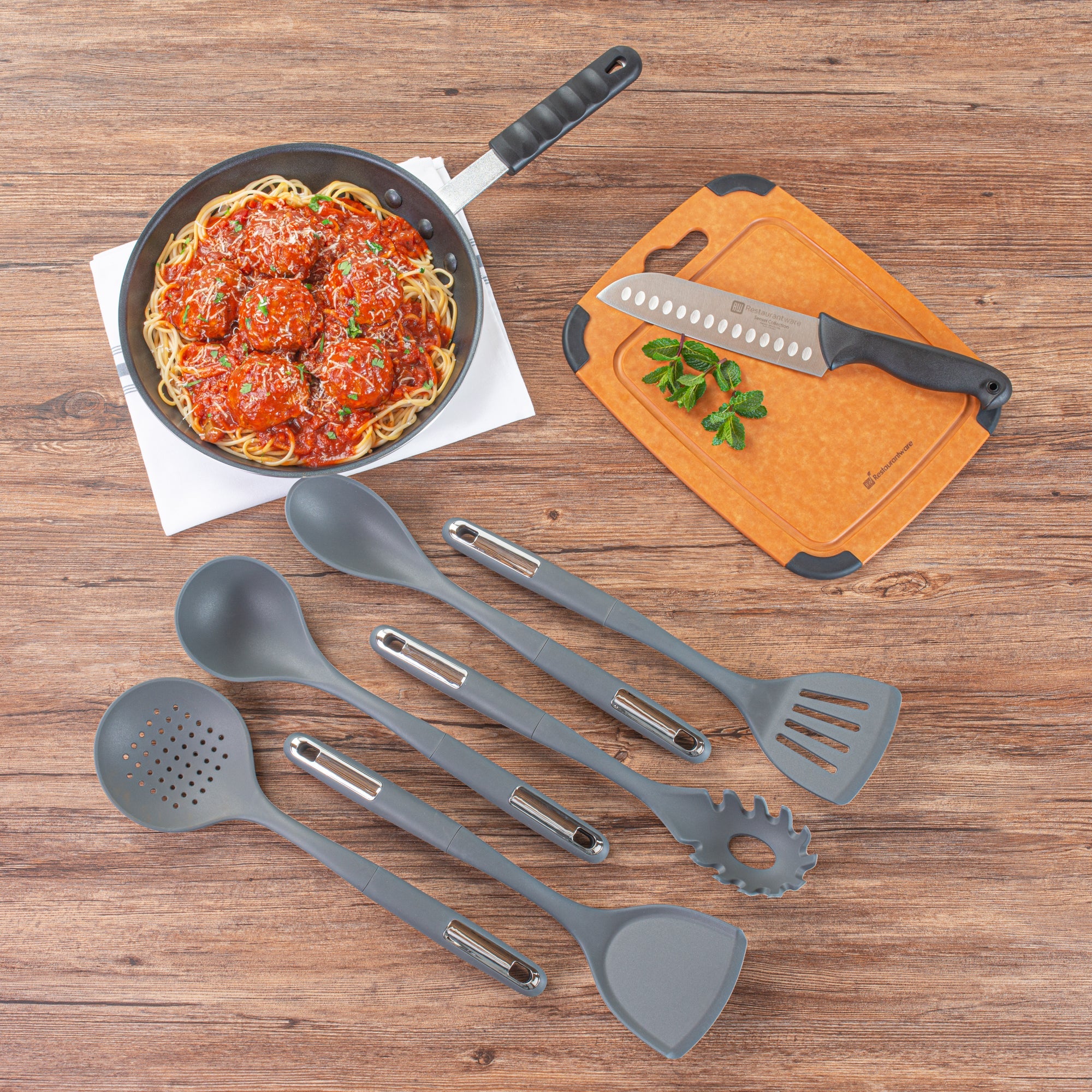Met Lux Dark Gray Silicone Cooking Utensil Set - 6-Piece - 1 count box