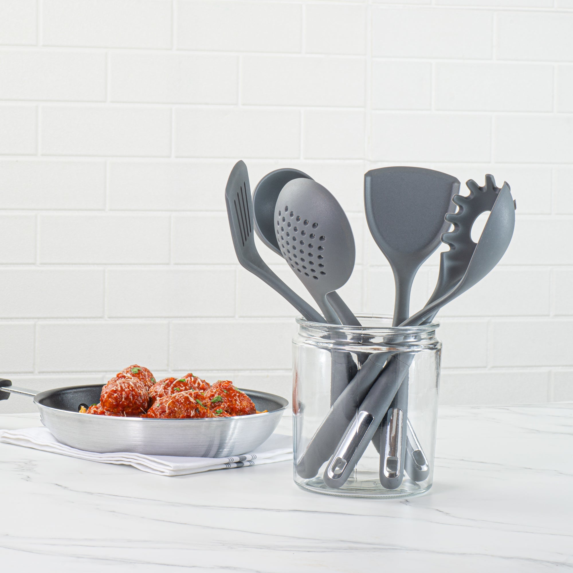 Met Lux Dark Gray Silicone Cooking Utensil Set - 6-Piece - 10 count box