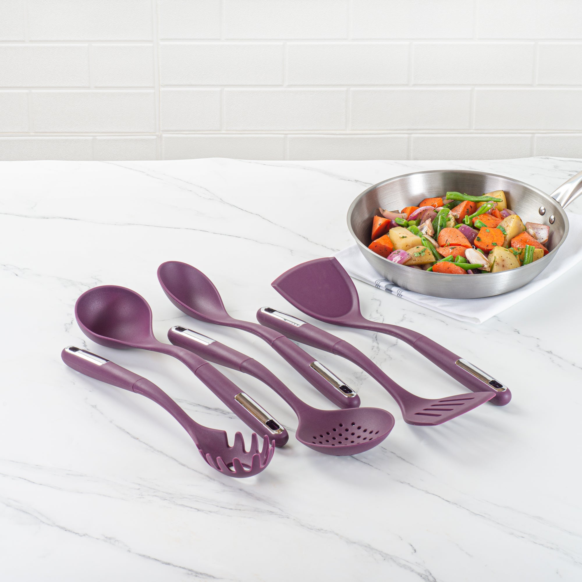 Met Lux Purple Silicone Cooking Utensil Set - 6-Piece - 1 count box