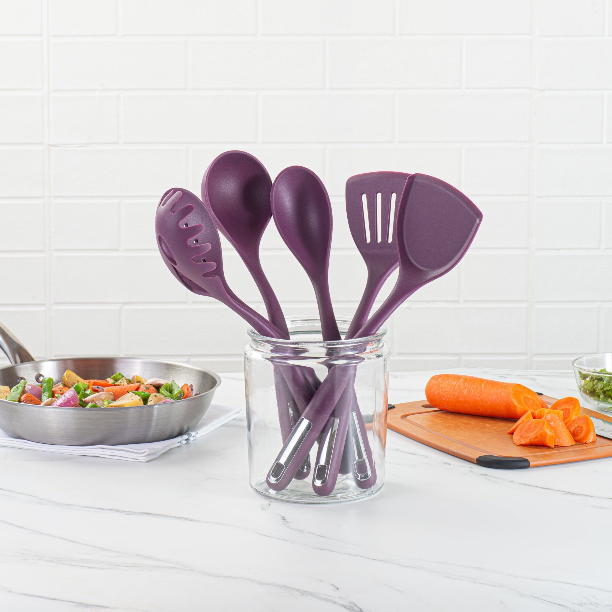 Met Lux Purple Silicone Cooking Utensil Set - 6-Piece - 1 count box