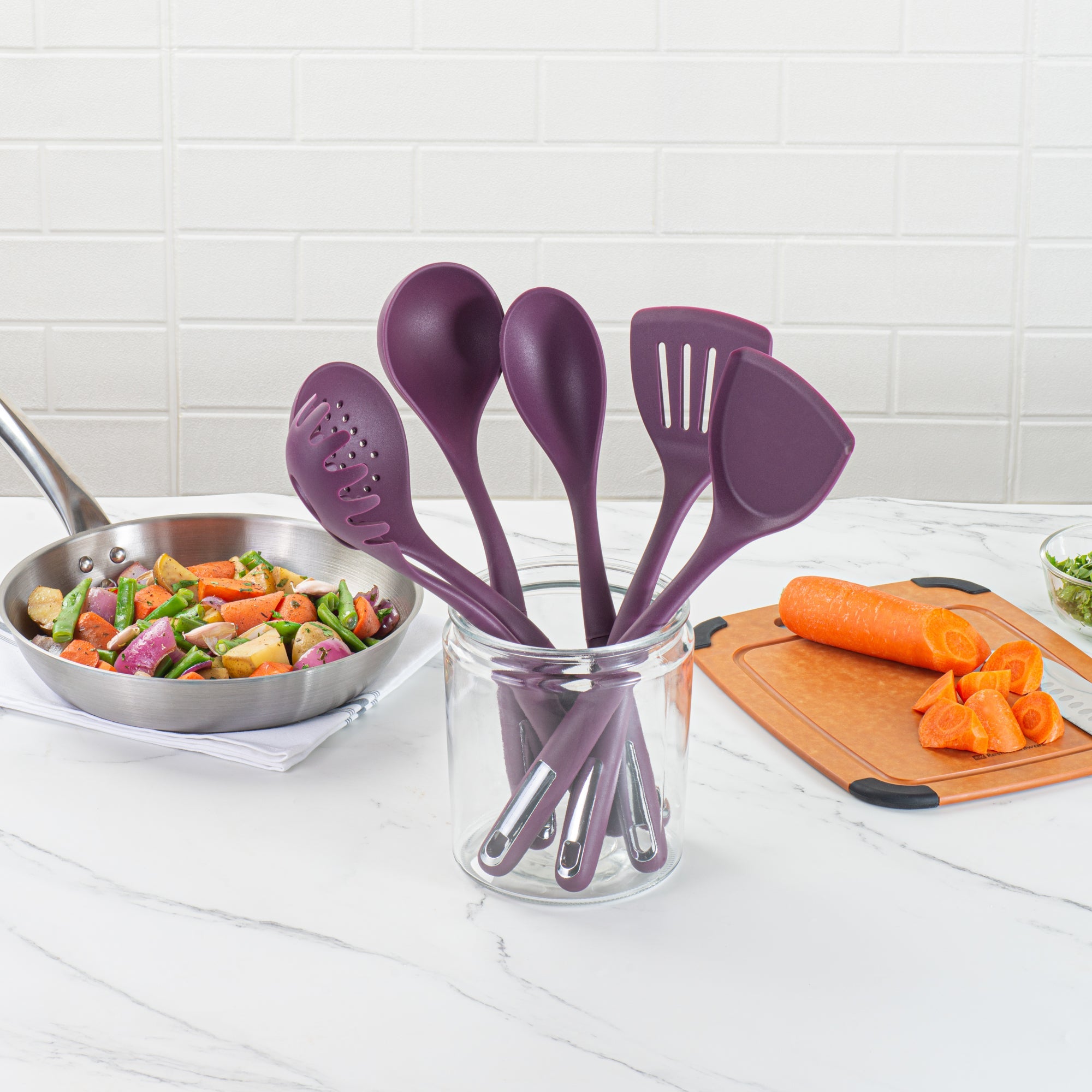 Met Lux Purple Silicone Cooking Utensil Set - 6-Piece - 1 count box