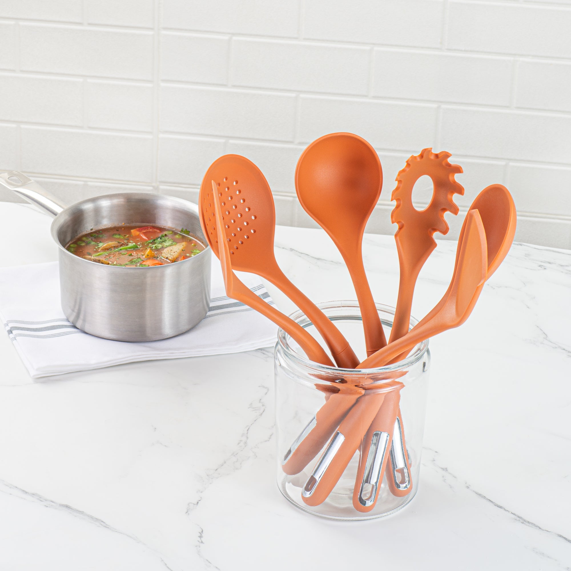 Met Lux Orange Silicone Cooking Utensil Set - 6-Piece - 1 count box