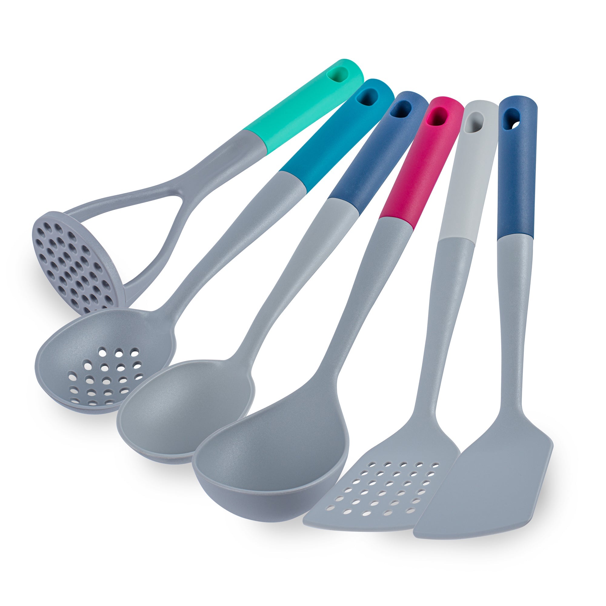 Met Lux Gray and Assorted Nylon High Heat Cooking Utensil Set - 6-Piece - 1 count box