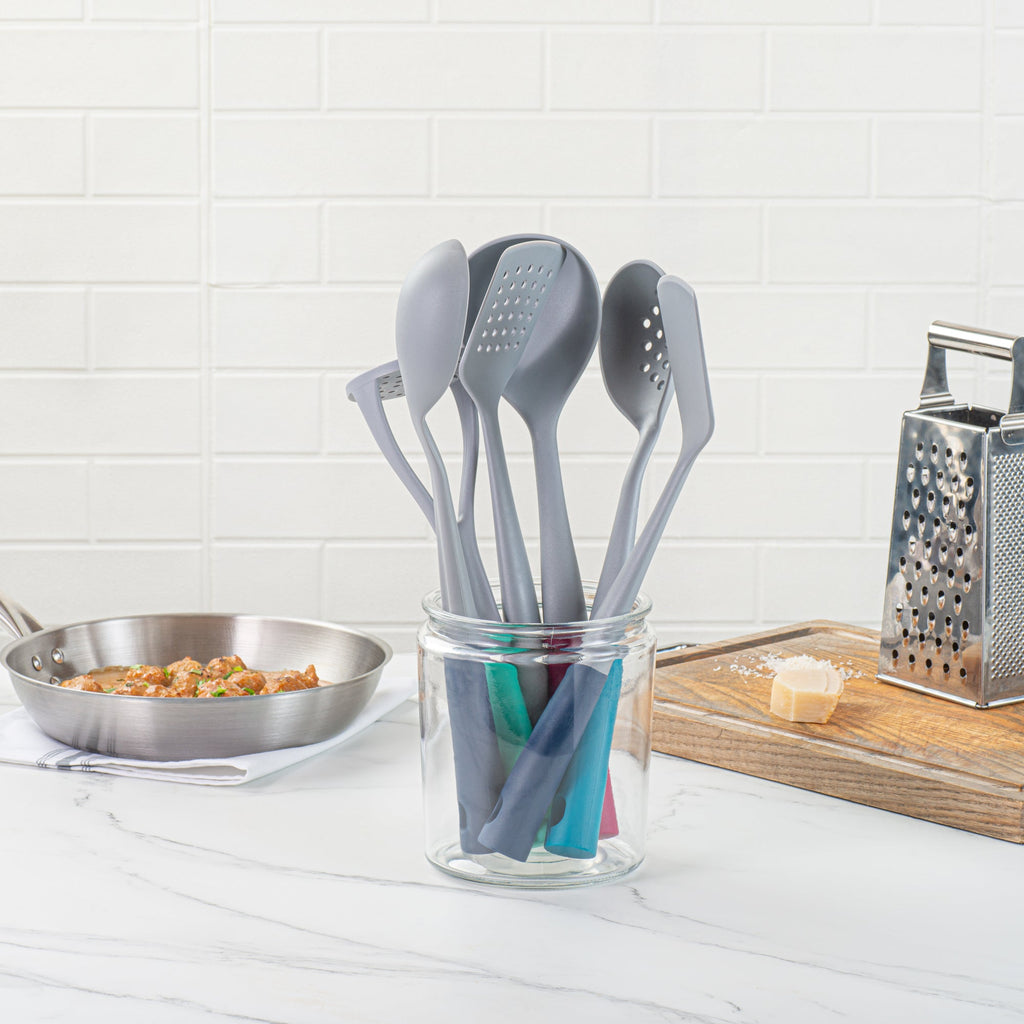 Met Lux Gray and Assorted Nylon High Heat Cooking Utensil Set - 6-Piece - 1 count box