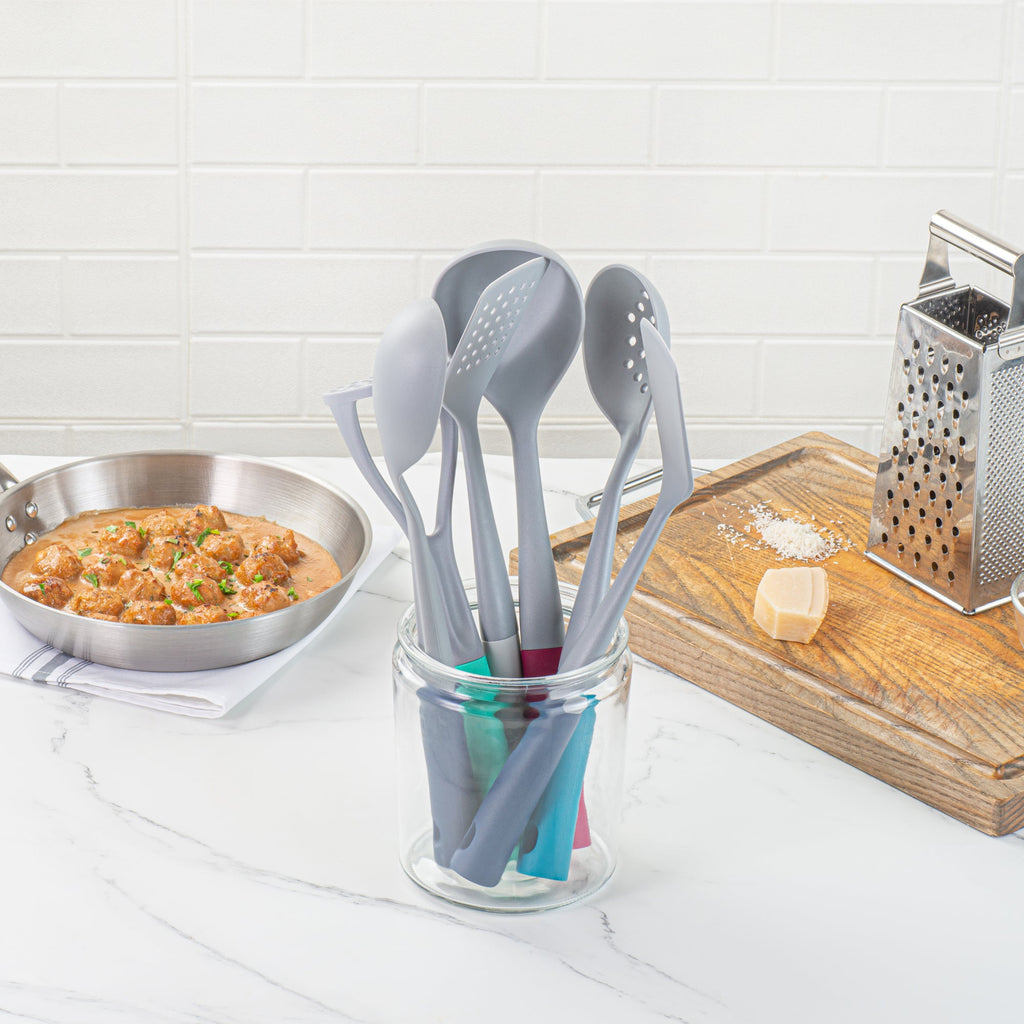 Met Lux Gray and Assorted Nylon High Heat Cooking Utensil Set - 6-Piece - 1 count box