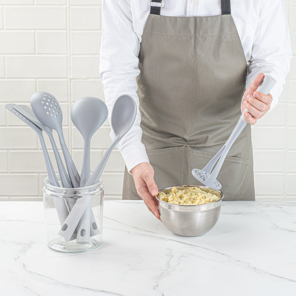 Met Lux Gray and White Nylon High Heat Cooking Utensil Set - 6-Piece - 10 count box