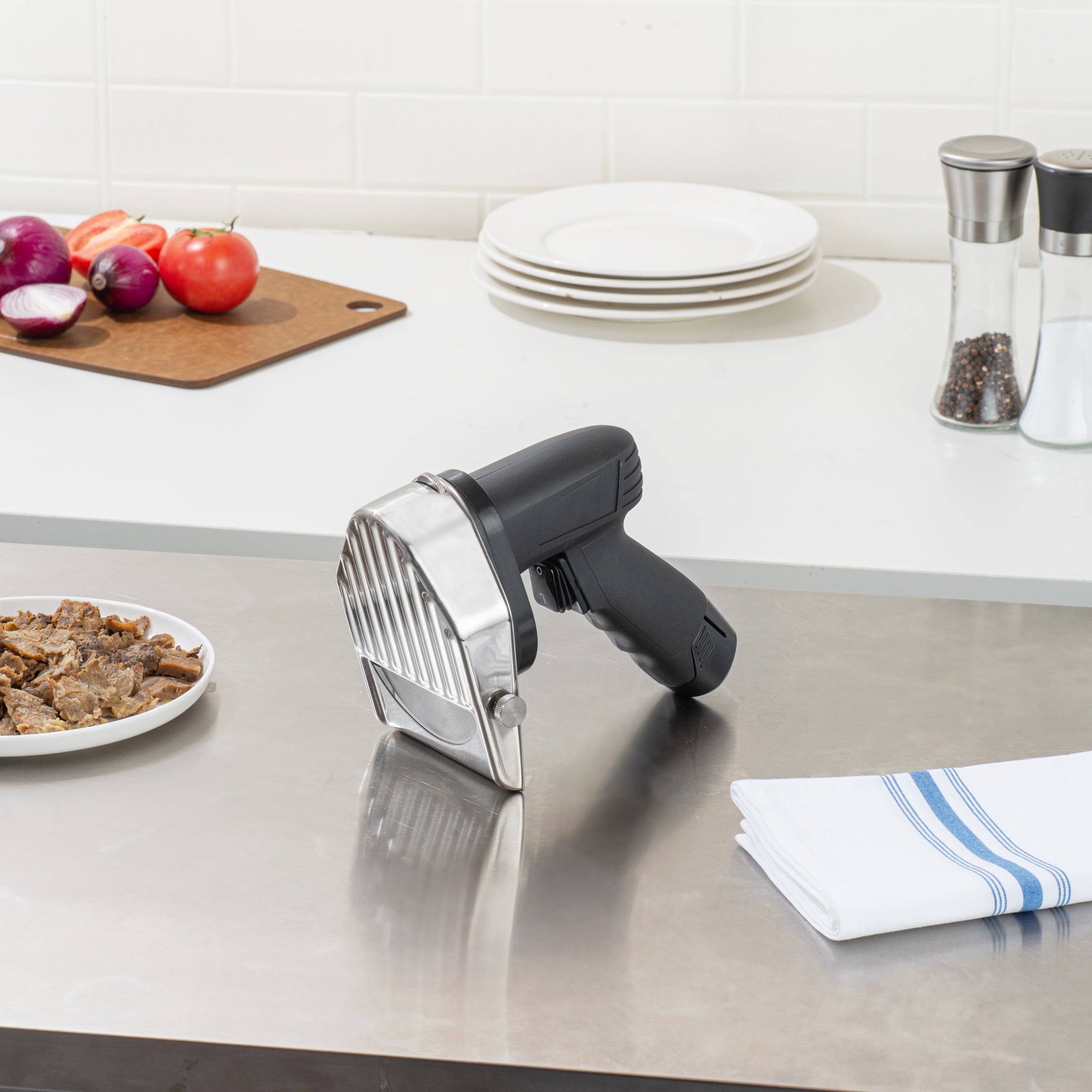 Hi Tek Cordless Kebab Slicer / Gyro Cutter - 80W, 110V/240V - 1 count box