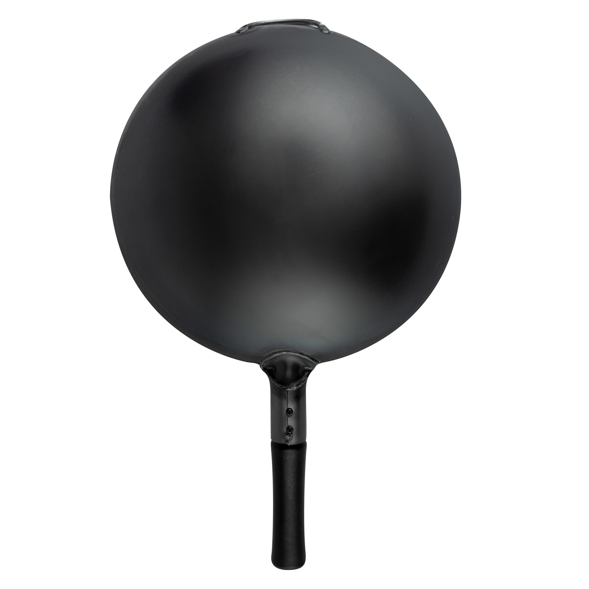 Motomori 14" Black Carbon Steel Round Bottom Wok / Stir Fry Pan - Pre-seasoned, with Wooden Handle - 1 count box
