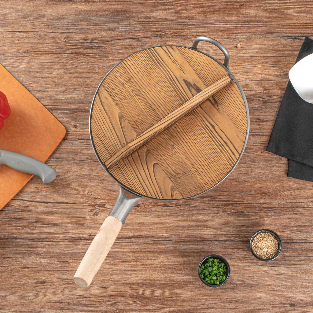 Motomori 12" Handmade Lightweight Wood Wok Lid - 1 count box