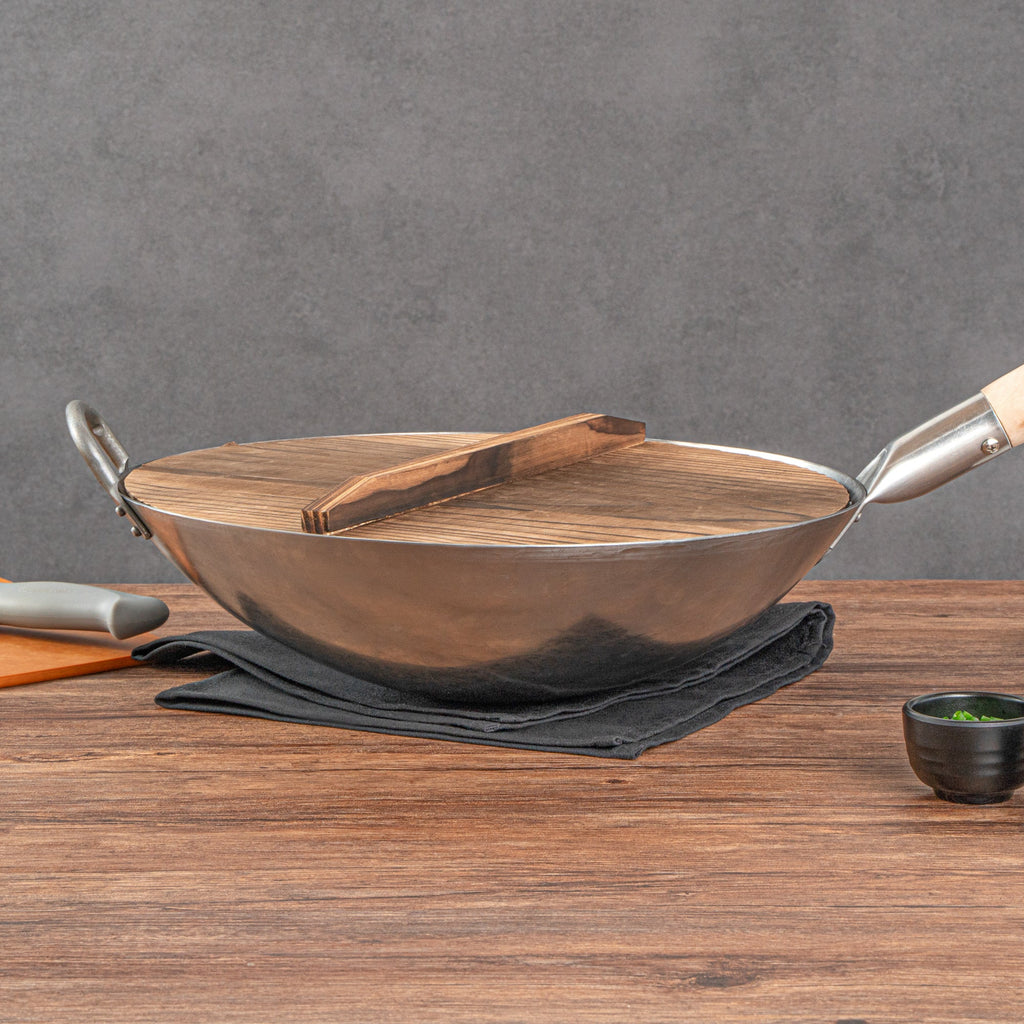 Motomori 14" Handmade Lightweight Wood Wok Lid - 10 count box