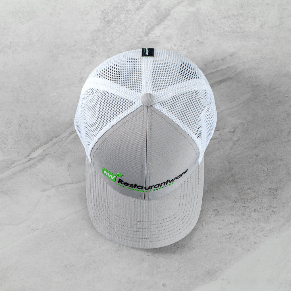 RW Threads Gray and White Trucker Snapback Hat - 1 count box
