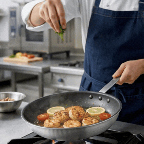 Met Lux Aluminum 12" Fry Pan - Non-Stick - 6 count box