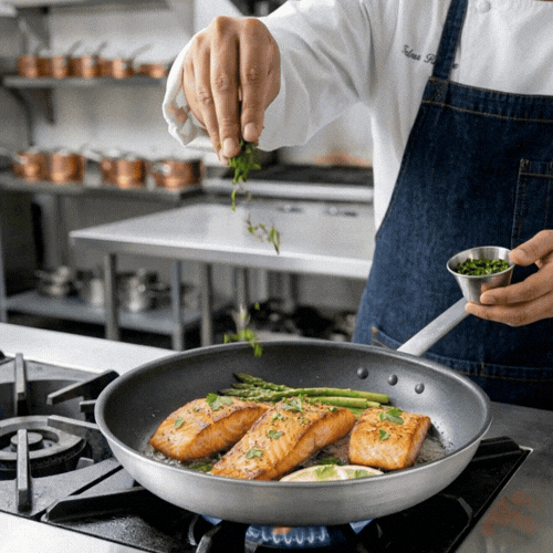 Met Lux Aluminum 14" Fry Pan - Non-Stick - 6 count box